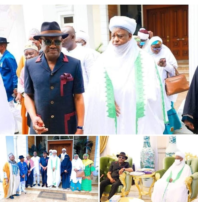 Sultan of Sokoto visits Rivers State Governor Nyesom Wike 