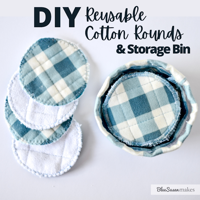 DIY Reusable Cotton Rounds with Storage Bin free pattern