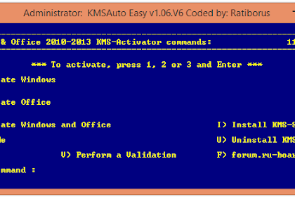 KMSAuto Easy v1.06.V6 Coded by: Ratiborus