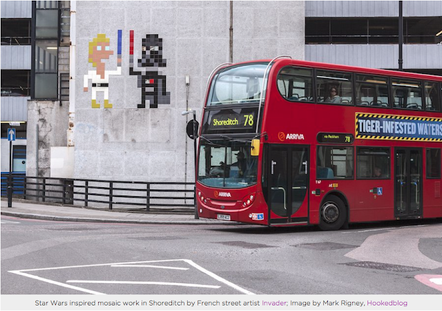 French Street Artist Invader's London Street Art Star Wars Mosaic