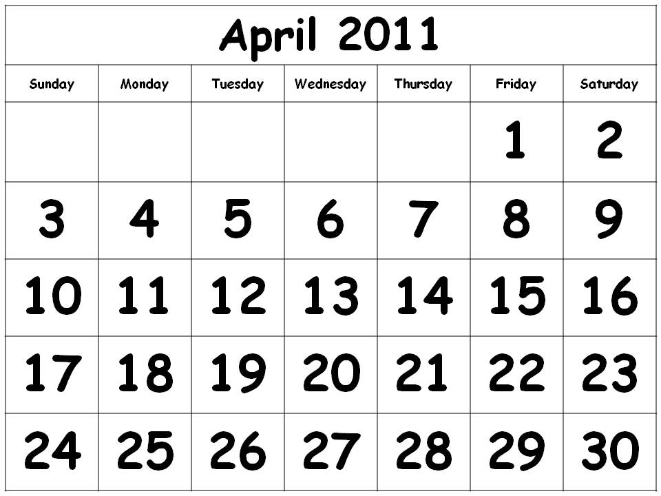 april calendar template. May 2011 Calendar template