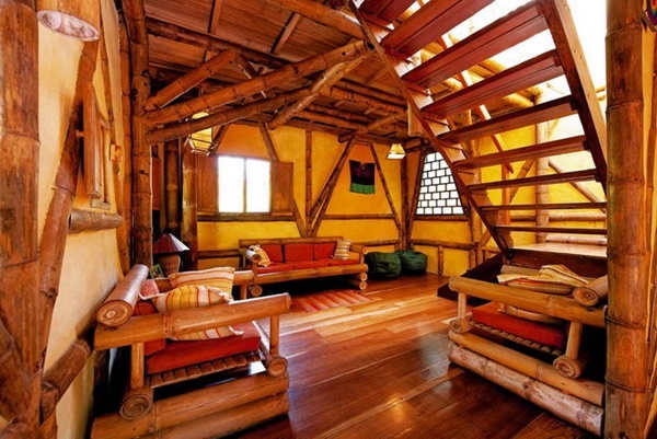 Desain Interior Rumah Bambu