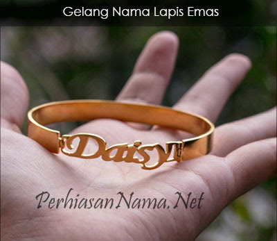 gelang nama lapis emas