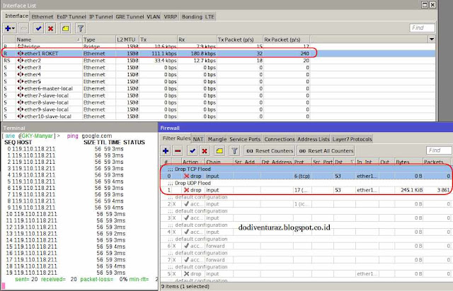 akhir ini router mikrotik aku sering sekali mengalami Flooding DNS  Cara Drop Flood DNS di Router Mikrotik Dengan Query DNS