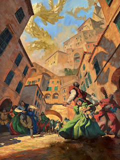 A scene of terror as Astral Seeds explode into crystalline formations around Baldur's Gate