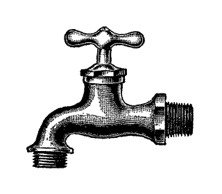 free gardening plumbing clipart faucet vintage illustration