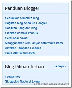 Sreenshot Laman Ikhtisar Blogger