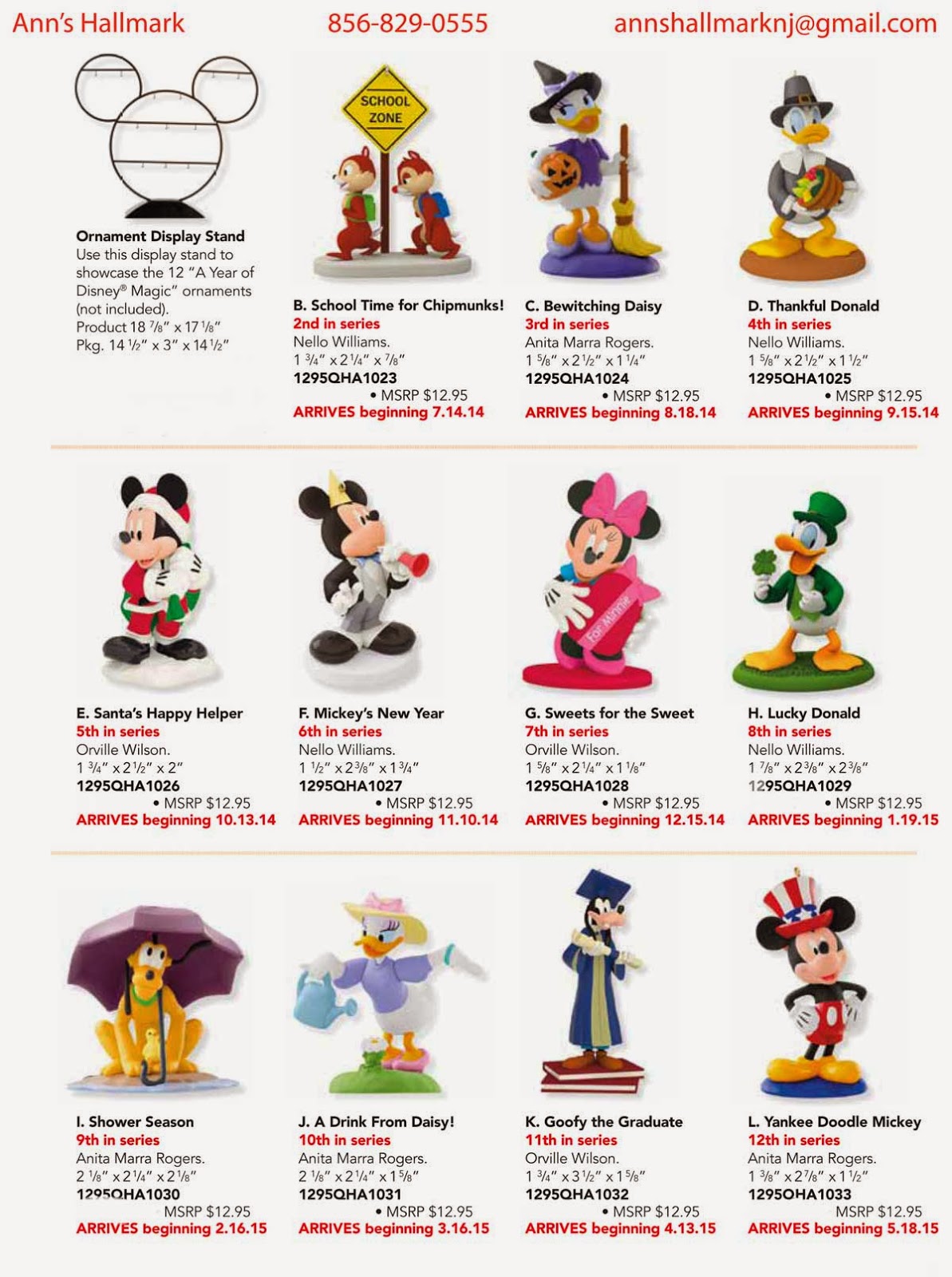Disney Musings: Hallmark Disney Ornaments Order Form