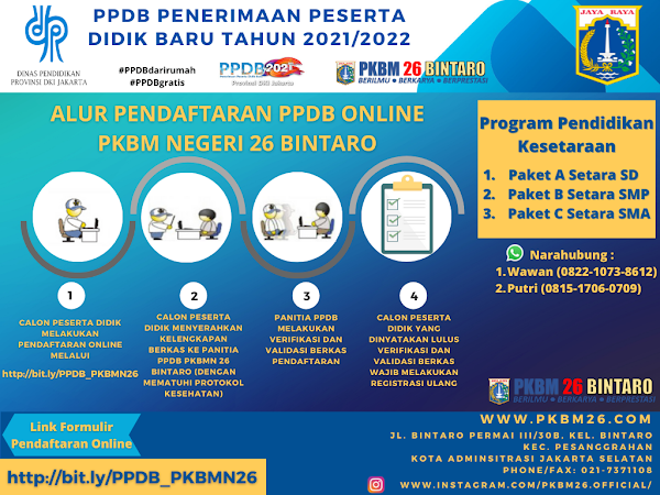 PPDB Online PKBM Negeri 26 Bintaro 2021/2022