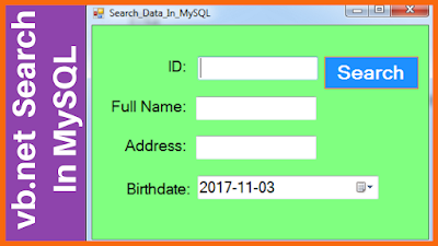  How To Search Data In MySQL Database Using VbNet VB.Net And MySQL Search