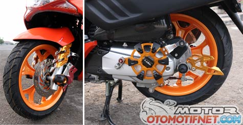 Modifikasi Honda PCX 150 Orange Siap Touring