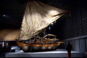 museum display of wooden sailing ship