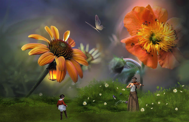 fantasy flower scene