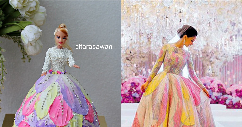 Kek Harijadi Barbie Bergaun Pengantin Anzalna - Hilda 