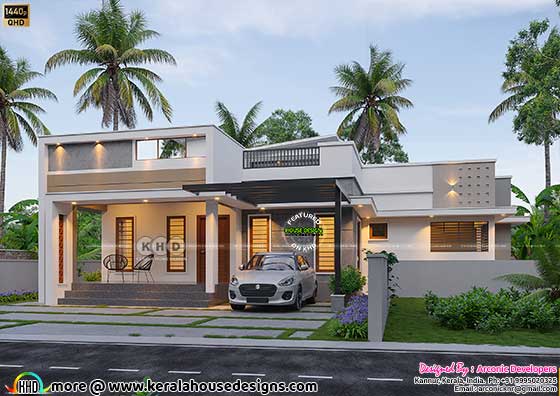 Budget-Friendly Modern Single Floor House - A stunning blend of modern architecture on a budget, featuring small jali window and elegant cement design works.