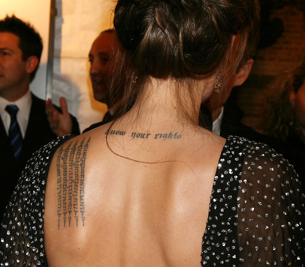 Angelina Jolie Tattoos | Hollywood &amp; Bollywood Celebrity