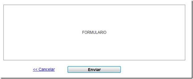 Cancelar con enlace a la izquierda; botón Enviar a la derecha