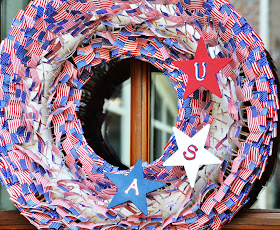 American flag red white blue 4th of July patriotic USA wreath