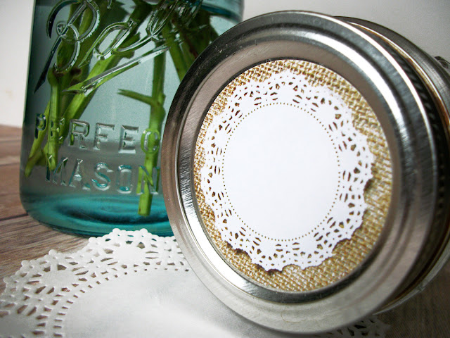 Burlap Doily Cottage Chic Canning Jar Labels