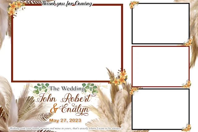 Pampas Leaves Wedding Photo booth layout