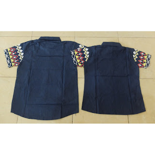 Kemeja Couple Tribal Navy