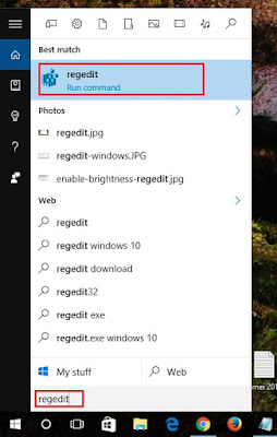 menampilkan regedit windows 10