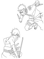 Naruto VS Sasuke Coloring Pages