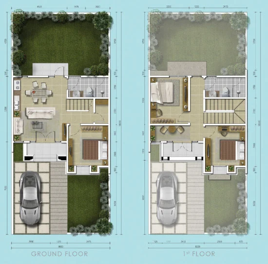 DENAH RUMAH MINIMALIS TYPE 116 M2, 2 LANTAI