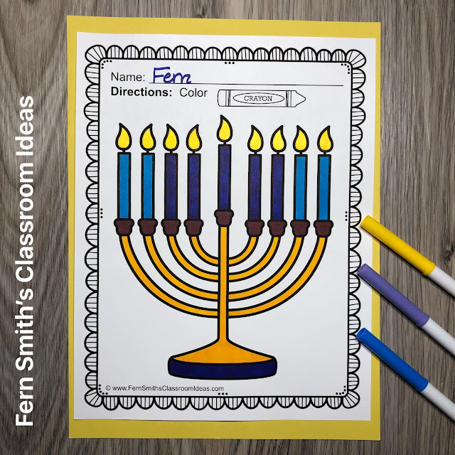 Click Here to Download These Hanukkah Coloring Pages Today for Your Classroom!