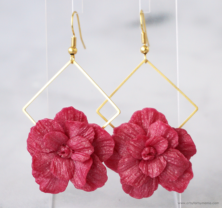 Polymer Clay Floral Dangle Earrings