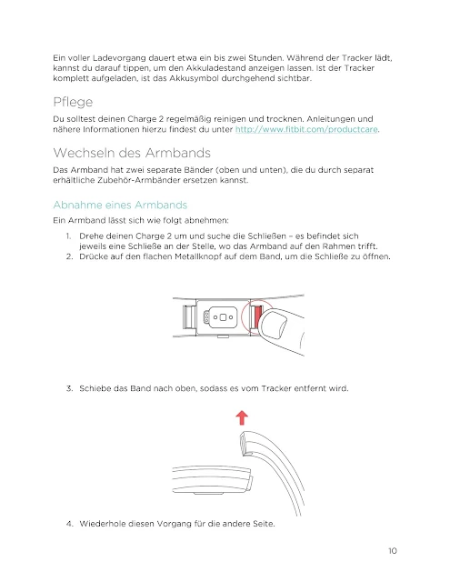 Bedienungsanleitung Handbuch Fitbit Charge 2