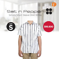 Dusdusan Salt N Pepper Simply Short Sleeve Shirt Size S White ANDHIMIND