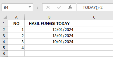 Cara Menggunakan Rumus Fungsi TODAY di Microsoft Excel dan Contohnya