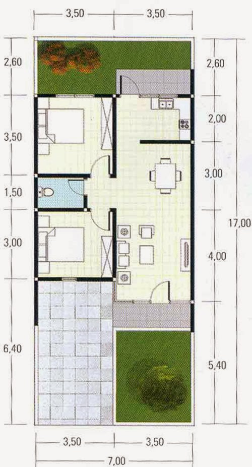 Gambar Desain  Denah  Rumah  Minimalis Type 60 Terbaru 