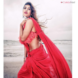 Neha Malik in Red Saree Amazing Beauty Stunning Red   .xyz Exclusive 003.jpg