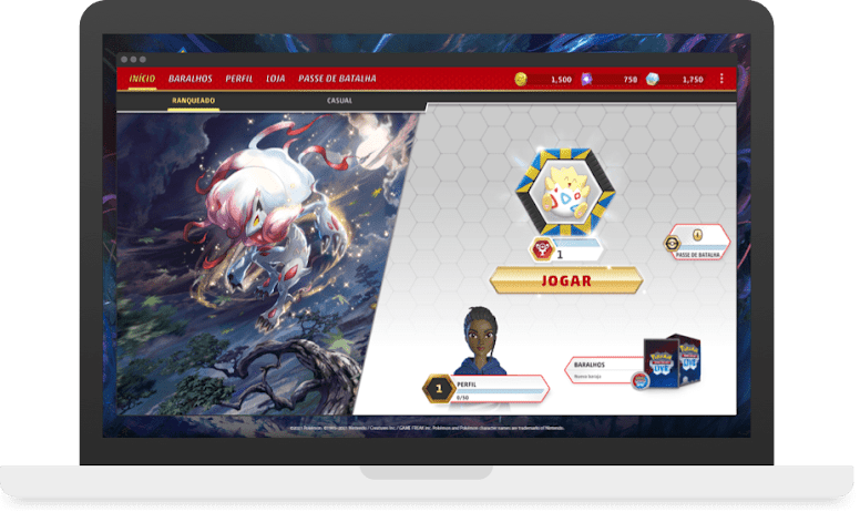 Pokémon TCG Live - menu inicial