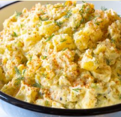 vegan salad, potatoes preparation,