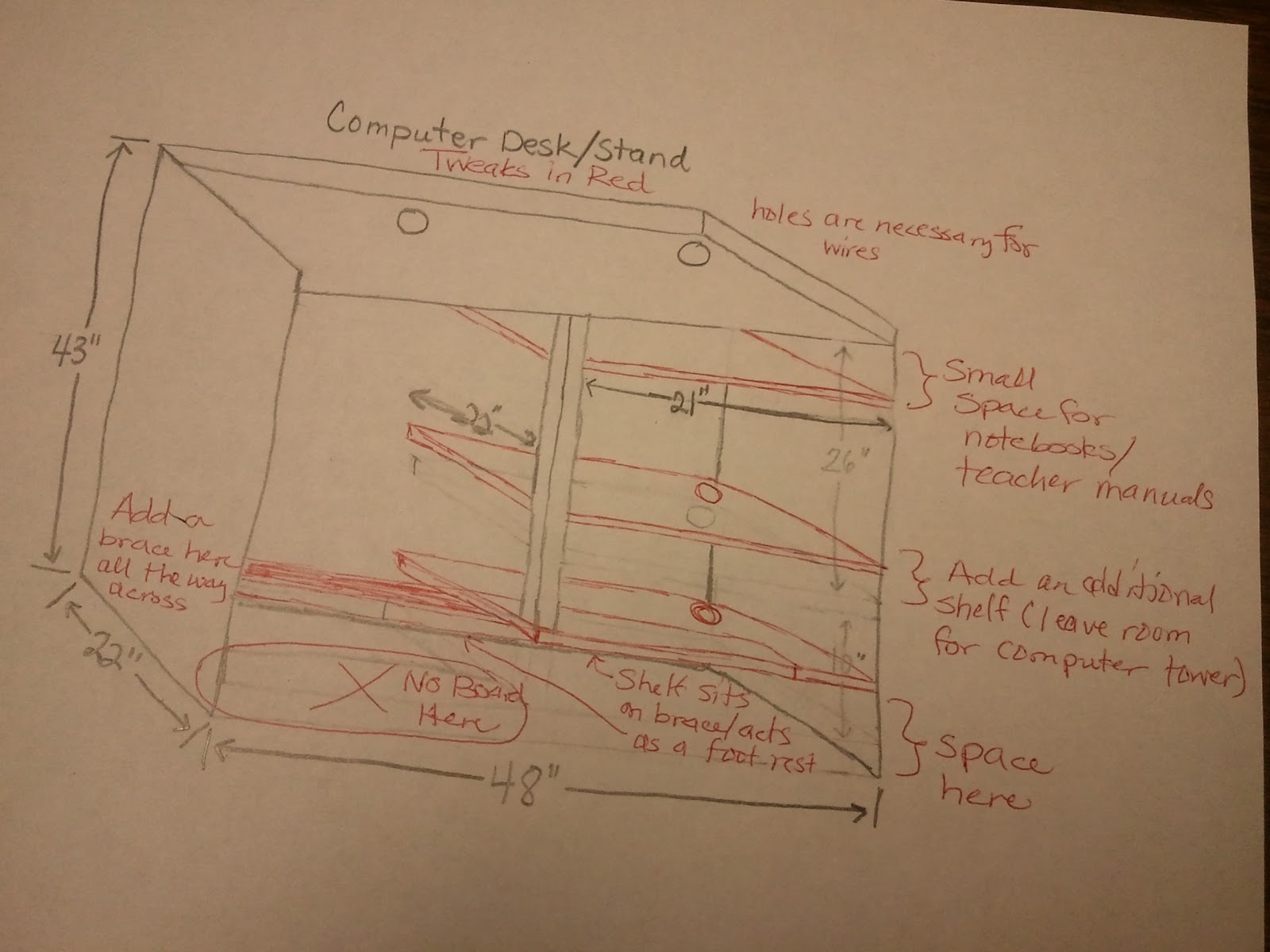 computer desk blueprints free