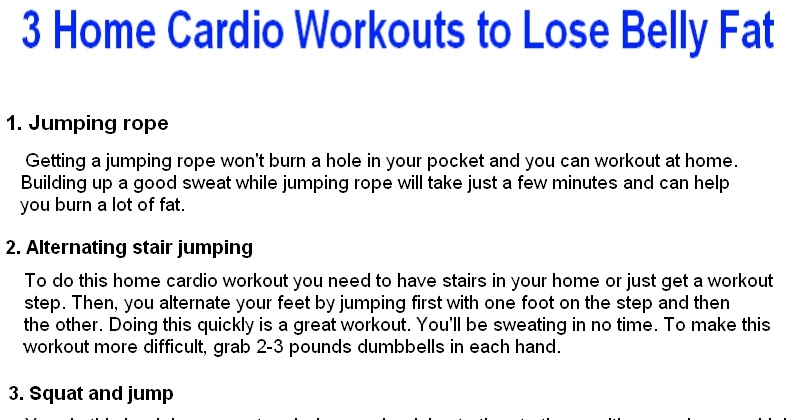 cardio workout to lose belly fat