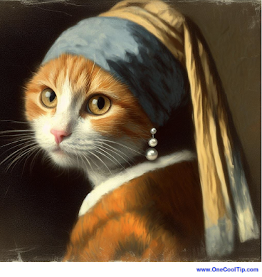 Google SGE Orange Cat with a Pearl Earring