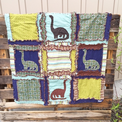 Dinosaur Applique Rag Quilt 