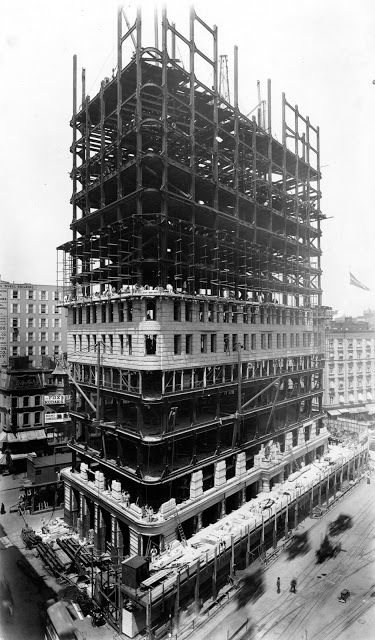 Fotografías de la construcción del edificio Flatiron