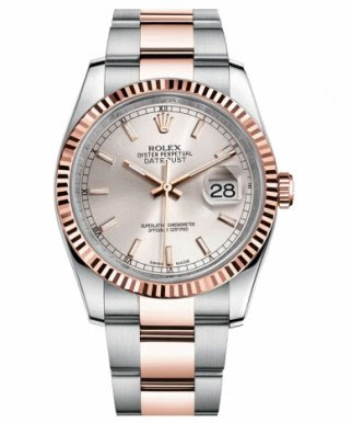 Réplique Rolex Datejust 36mm En Acier Et Or Rose Cadran Argent 116231 SSO Montre