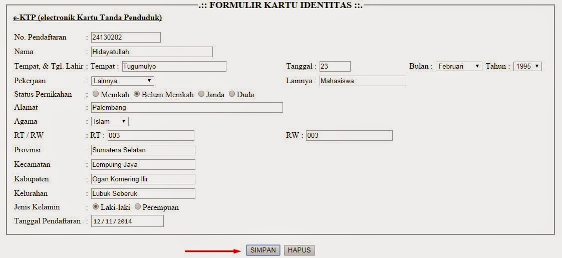 Cara membuat e-KTP menggunakan Form pada HTML 5 dan PHP 