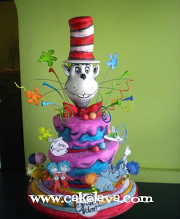 Seuss Birthday Party Supplies on Cakelava  Dr  Seuss Cat In The Hat Cake