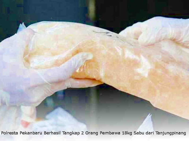 Polresta Pekanbaru Berhasil Tangkap 2 Orang Pembawa 18kg Sabu dari Tanjungpinang