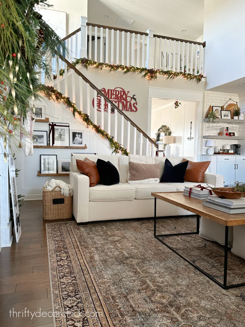 open stairs and loft to living room