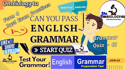 Form 4 Online English Grammar Quiz: Somaliland Past Exam Papers Practice, Ombiology4u, Ahmed Omaar, Macalin Axmed Omaar, Form 4 English