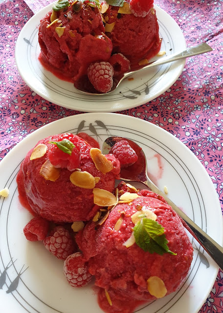 Sorbet framboises-citron vert;Sans sorbetière;Sorbet framboises-citron vert;Sans sorbetière