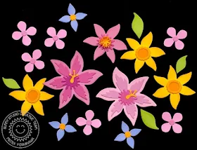 Sunny Studio Stamps: Botanical Backdrop Die-cut Floral Flower Examples